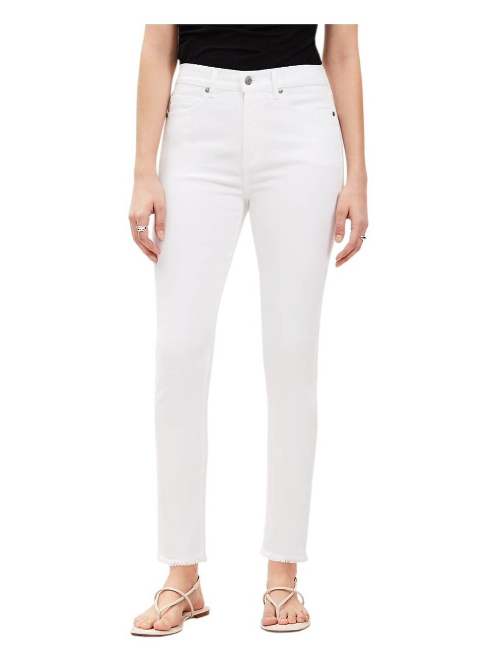 LOFT NWT The Skinny Jean Size 32/14 Frayed Hem High Rise Stretch